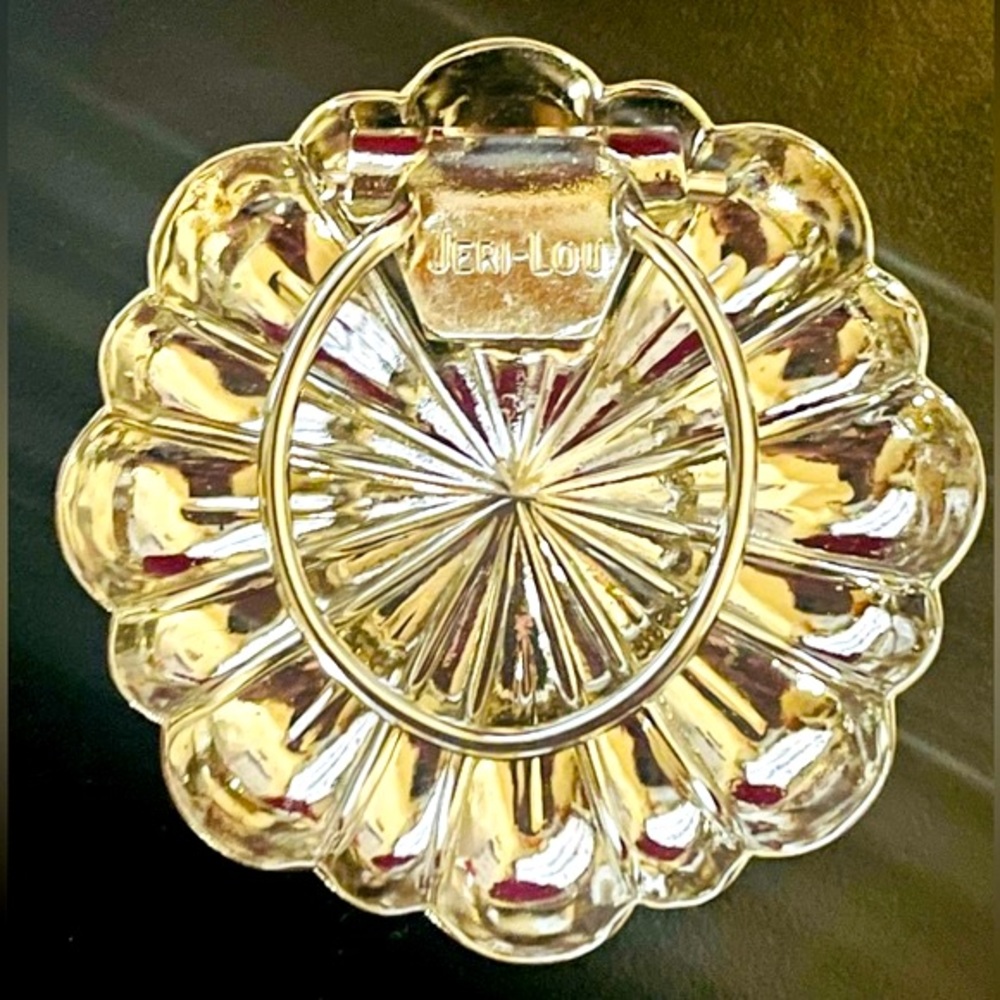 Vintage Jeri Lou Silver Tone Floral Scarf Clip - Picture 4 of 9